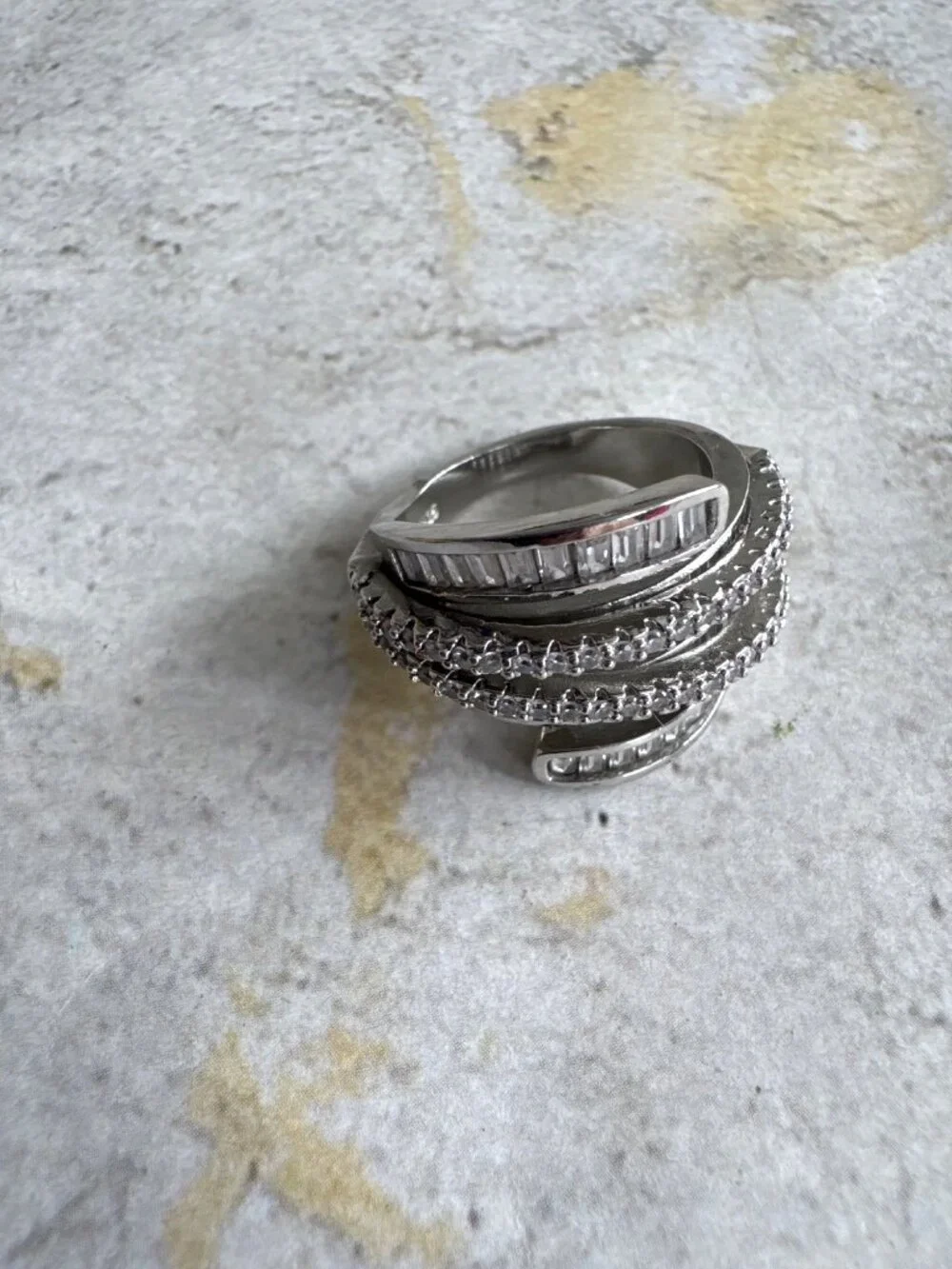 Multi Layer Winding Engagement Wedding Ring Sterling Silver S925 Size 7
